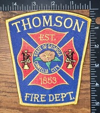 Thomson Georgia Fire Department Camellia City Est 1853 Shoulder Patch picture