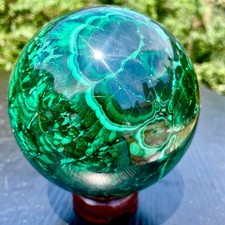 5.1LB Natural Malachite Quartz Sphere Energy Crystal Ball Reiki Gift Decor Gem picture