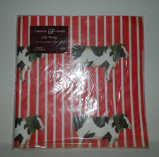 NIP VTG Vintage Gordon Fraser Christmas Cow Holiday Gift Wrap picture