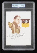 Francis Gabby Gabreski Signed Autograph WWII Ace PSA Slabbed 5x7 Zemkes Wolfpack picture