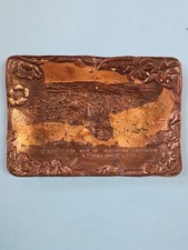 Antique 1907 Jamestown Exposition Souvenir Copper Tray Art Nouveau Birds Eye picture