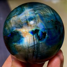 259G Natural Gorgeous Labradorite Quartz sphere crystal ball specimen healing picture