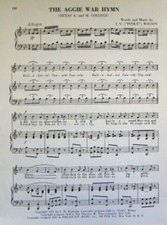 TEXAS A&M UNIVERSITY TAMU Vntg Song Sheet c 1962 