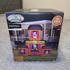 Gemmy 7Ft LED Animated Haunted House Mysterious Mansion Airblown Inflatable-NEW picture