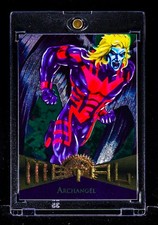 Archangel RARE VINTAGE METAL FOIL WINGS CARD X-Men Marvel picture