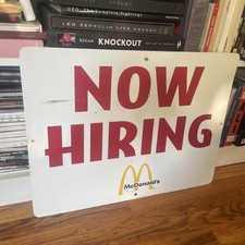 Vintage Original McDonalds Now Hiring Metal Sign 18” X 24” 1970s 1980s RARE picture