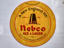 NEBCO ALE & LAGER New England Brewing Co. 1936 Metal Sign 13 1/2