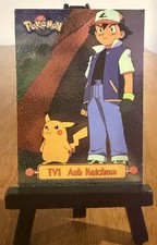 1999 Topps Pokémon TCG #TV1 Ash Ketchum Series 1 Silver Holo Foil  picture