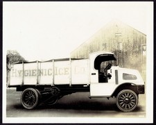 c1917 8x10 Early Mack AC Truck HYGIENIC ICE CO Chain Drive picture