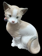 Nao by Lladro Sitting Cat Porcelain Figurine 00492 Spain & Box picture