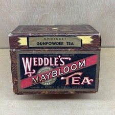 ANTIQUE Vintage WEDDLE TEA CO. WEEDLE'S MAYBLOOM TEA CONTAINER - empty picture