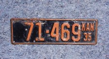 1935 KANSAS License Plate picture