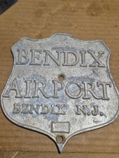  Vintage 1940's Bendix  Airport Bendix NJ Cast Aluminum Plaque  picture