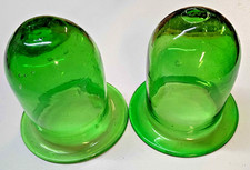 OLD VINTAGE RARE GREEN GLASS LANTERN / LAMP / CANDLE HOLDER picture