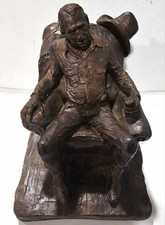 Vintage 1973 Michael Garman Chairman of the Range Cowboy Sculpture Signed picture
