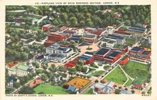 Postcard NC: Airplane View of Lenoir North Carolina, Linen, Unposted picture