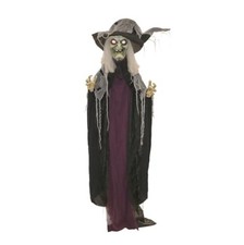 Life Size Poseable Talking Witch Animatronic Touch Activated Lights Sound picture