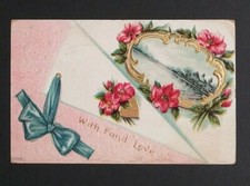 Valentines Day With Fond Love Lake House Scene Antique Embossed Postcard 1910 (a picture