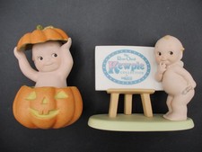 1990s Enesco Bisque Rose O'Neill Kewpie Figurines 1 in Halloween Pumpkin picture