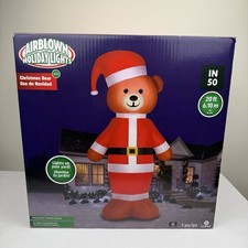 Gemmy 2025 NEW Colossal 20ft Teddy Bear Christmas Airblown Inflatable Santa Hat picture
