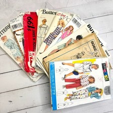 Lot of 9 Vtg Girls Clothing Sewing Patterns Simplicity Butterick Burda McCall's picture