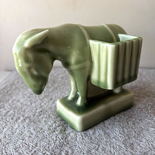 Vintage Rookwood Pottery 1935,High Glaze, Green, Donkey Burro Paperweight 6404 picture