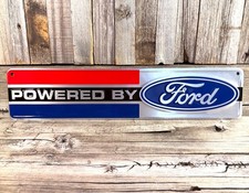 Ford Powered Embossed Metal Tin Sign Car Vintage Auto Emblem Garage Man Cave New picture