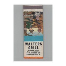 Matchbook Cover Walters Grill Carrollton OH picture