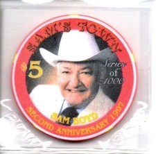Sam's Town Casino 1997 Kansas City MO 5 Dollar Gaming Chip as pictured picture