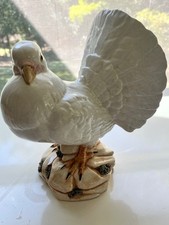 VTG Italian Spaghetti Ceramic White Fantail Dove #105/52 Handpainted Italy 9”  picture