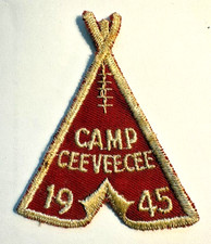 Vintage 1945 CAMP CEEVEECE Boy Scout PATCH BSA Oklahoma Cimmaron Valley Council picture