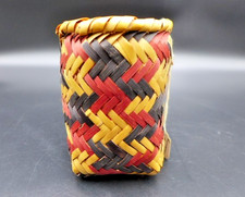 Mississippi Choctaw Plaited Rivercane Dyed Basket by Norma Thompson (4.75