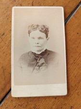 Antique Cabinet Card Lady Woman Photo 1800s Victorian Portrait New York NY picture