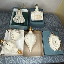 Lot Of 6 LENOX 1983 -1992 Holiday Annual  Ornaments 83, 84, 88, 90, 91, 92 Bell  picture