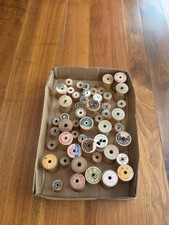 Lot 51 Vintage Wooden Thread Spools Coats Clark Corticelli Sil-Co Star Belding  picture