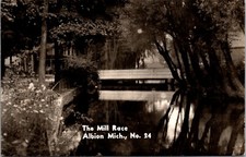 Real Photo Postcard The Mill Race in Albion, Michigan picture