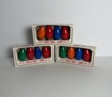Vintage Farmland Christmas Lamps C9 Opaque Light Bulbs Replacement Lot 3 Box 12 picture