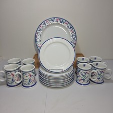 Vintage 1994 Lillehammer Olympics 16 Pc Plate Mug Dessert Set Porsgrund Norway picture
