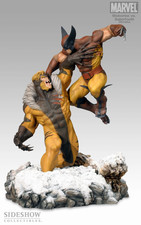 Sideshow Wolverine vs. Sabertooth 1:5 scale diorama old school classic brown picture