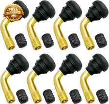 8PCS Tubeless Tire Valve Stem PVR70 Valve Stem Bent 90 Degree Angled Brass picture