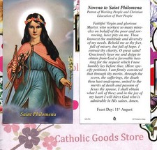St. Philomena with Novena to Saint Philomena  - RAP- Paperstock Holy Card picture