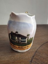 Antique Porcelain Creamer Souvenir of School House in Rockland, MICHIGAN  picture