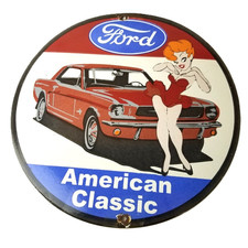 Vintage Ford Motors Sign - Porcelain Automobiles American Classic Gas Pump Sign picture