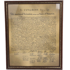 The Unanimous Declaration Of Independence Replica Framed Print – July 4, 1776 picture