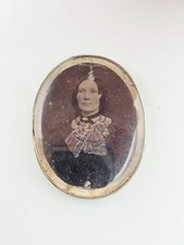 Antique C1850 Mid Victorian Oval Lady Portrait Early Photo Frame Insert 3cm picture
