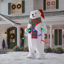 Home Accents 10 FT GIANT ANIMATED POLAR BEAR MUSICAL CHRISTMAS ANIMATRONIC picture