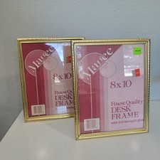 Vintage Set Of 2 New 8x10 Goldtone Metal Picture Frames picture