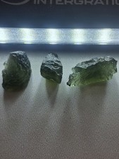 3 Genuine Raw Moldavite Tektite Crystals (Total 2.5 grams) picture