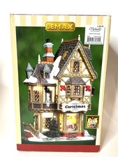 Vtg 2003 Lemax Tannenbaum Xmas Shoppe Shop/Lighted Porcelain Village House w/Box picture
