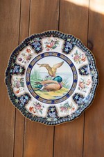 antique Copeland Spode Upland Game / wild birds mallard duck plate 10.5